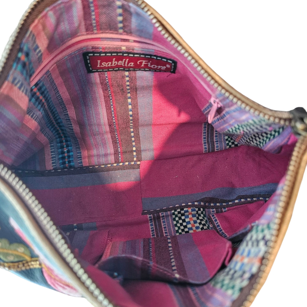 Isabella Fiore Artistic Black and Pink Shoulder Bag - Picture 5 of 7